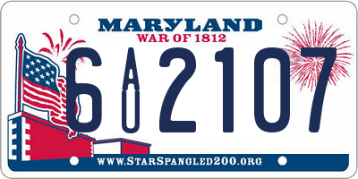 MD license plate 6AU2107