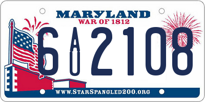 MD license plate 6AU2108