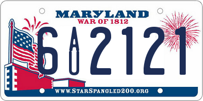 MD license plate 6AU2121