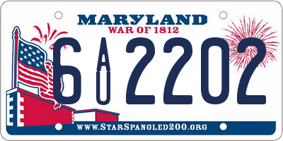 MD license plate 6AU2202