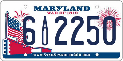 MD license plate 6AU2250