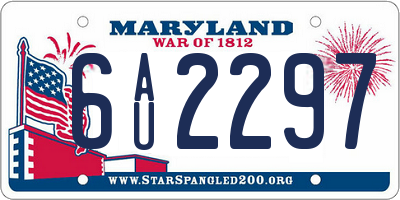 MD license plate 6AU2297