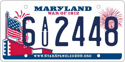 MD license plate 6AU2448