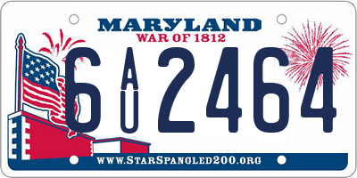 MD license plate 6AU2464
