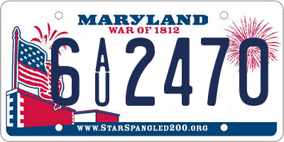 MD license plate 6AU2470
