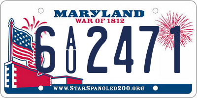 MD license plate 6AU2471