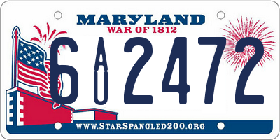 MD license plate 6AU2472