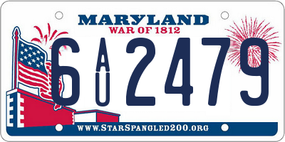 MD license plate 6AU2479