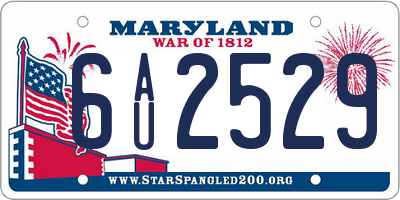 MD license plate 6AU2529