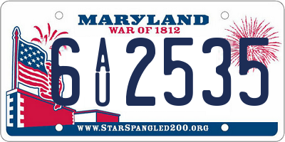 MD license plate 6AU2535