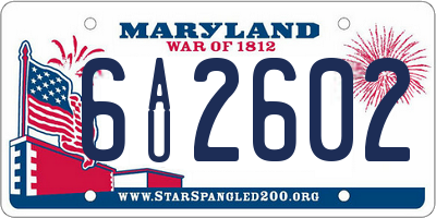 MD license plate 6AU2602