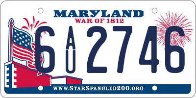 MD license plate 6AU2746