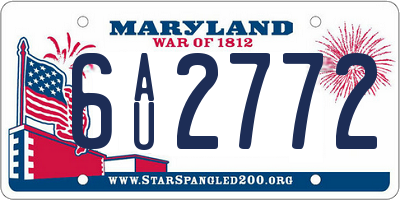MD license plate 6AU2772