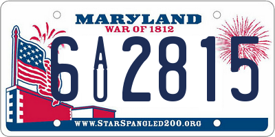 MD license plate 6AU2815