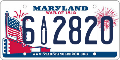 MD license plate 6AU2820