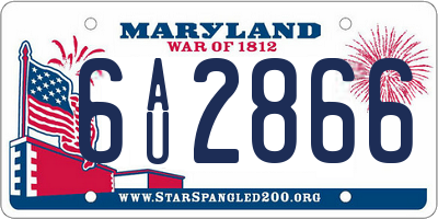 MD license plate 6AU2866