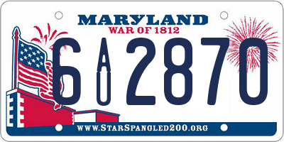 MD license plate 6AU2870