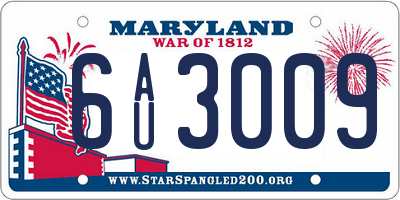 MD license plate 6AU3009