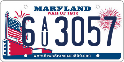 MD license plate 6AU3057