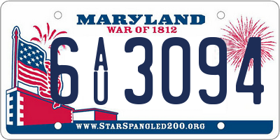 MD license plate 6AU3094