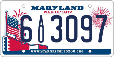 MD license plate 6AU3097