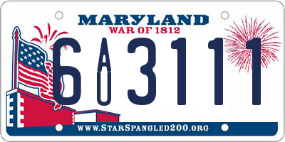 MD license plate 6AU3111