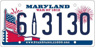 MD license plate 6AU3130