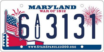 MD license plate 6AU3131