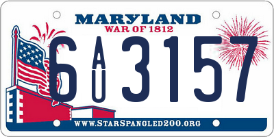 MD license plate 6AU3157