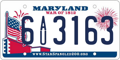 MD license plate 6AU3163