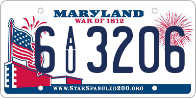 MD license plate 6AU3206