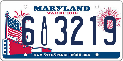 MD license plate 6AU3219