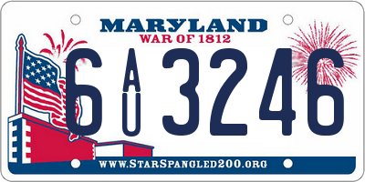 MD license plate 6AU3246
