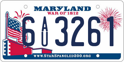 MD license plate 6AU3261