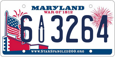 MD license plate 6AU3264
