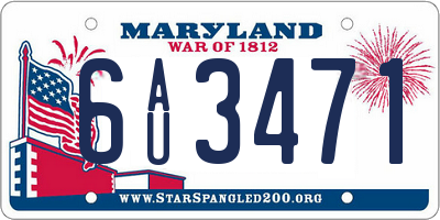 MD license plate 6AU3471