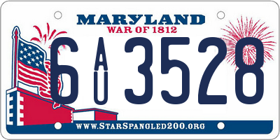 MD license plate 6AU3528