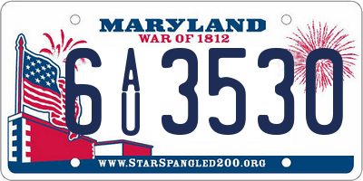 MD license plate 6AU3530