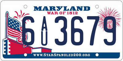MD license plate 6AU3679