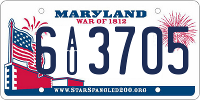 MD license plate 6AU3705