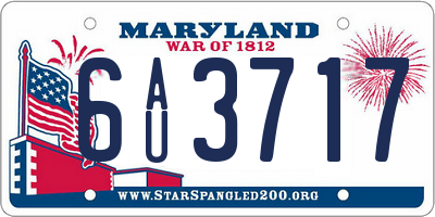 MD license plate 6AU3717