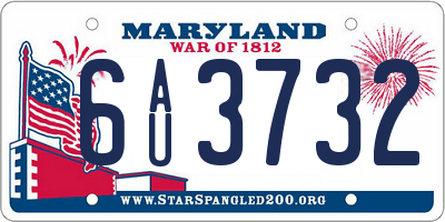 MD license plate 6AU3732