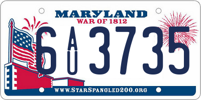MD license plate 6AU3735