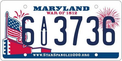 MD license plate 6AU3736