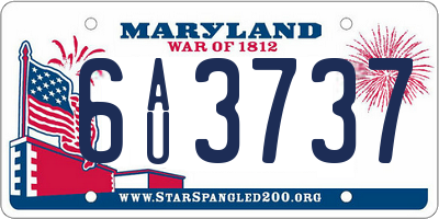 MD license plate 6AU3737