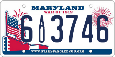 MD license plate 6AU3746