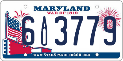MD license plate 6AU3779