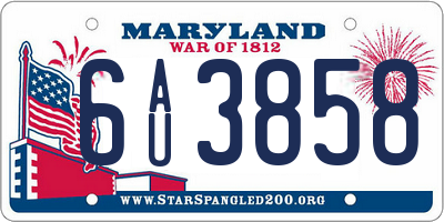MD license plate 6AU3858