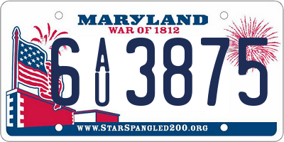 MD license plate 6AU3875
