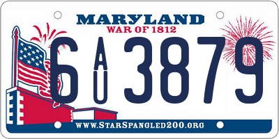 MD license plate 6AU3879